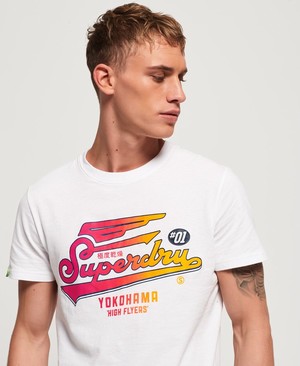 Superdry High Flyers Hyper Classics Férfi Pólók Fehér | HDAMP2571